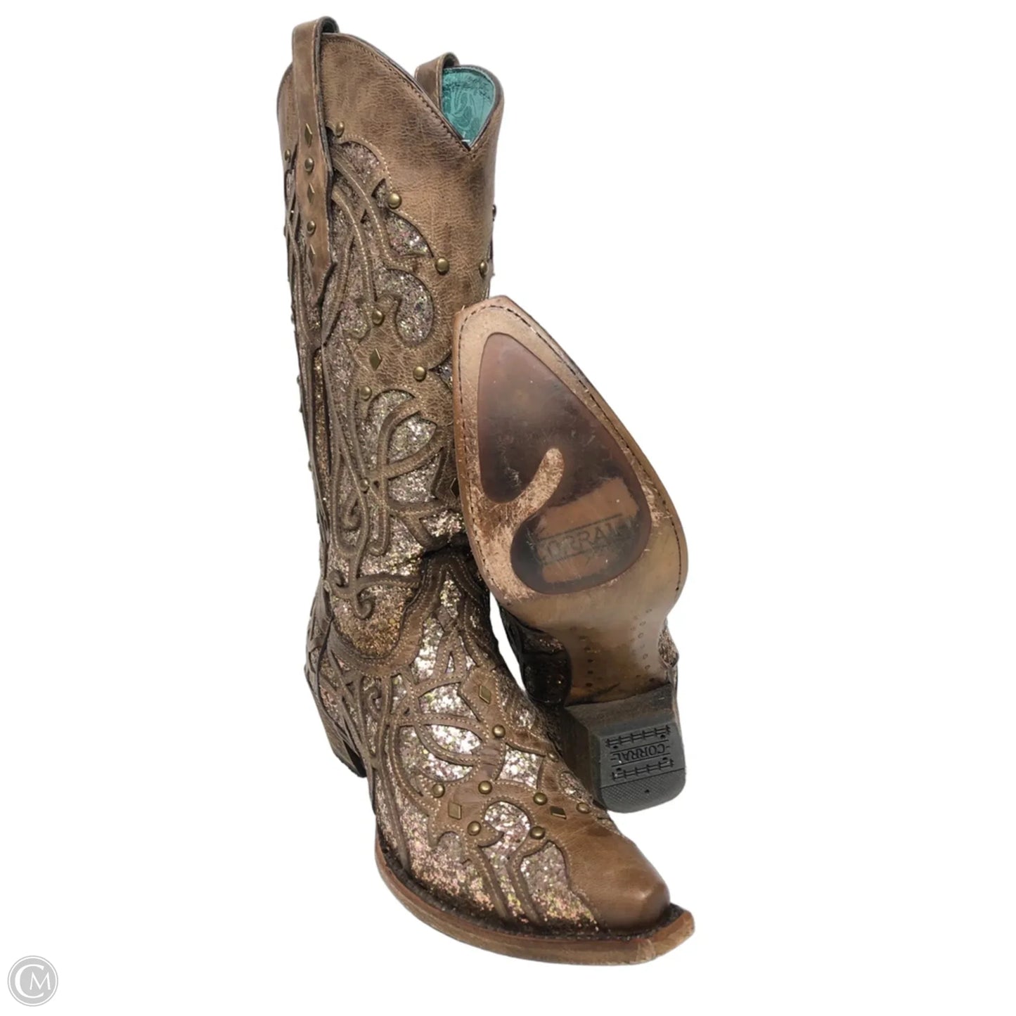 Boots Western By Corral In Brown & Gold, Size: 7