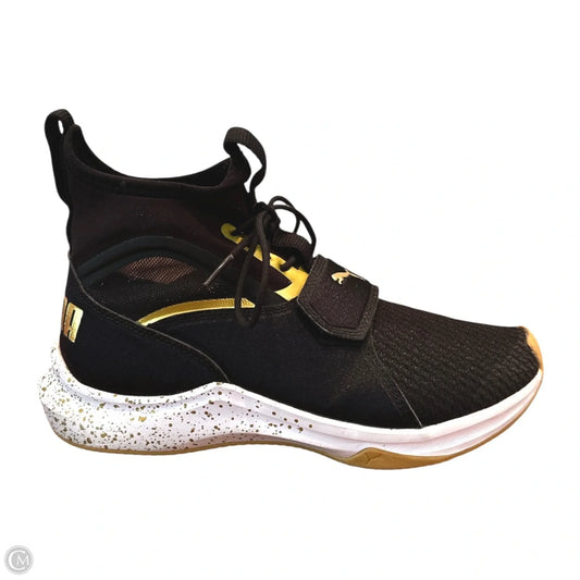 Shoes Athletic By Puma In Black & Gold, Size: 6
