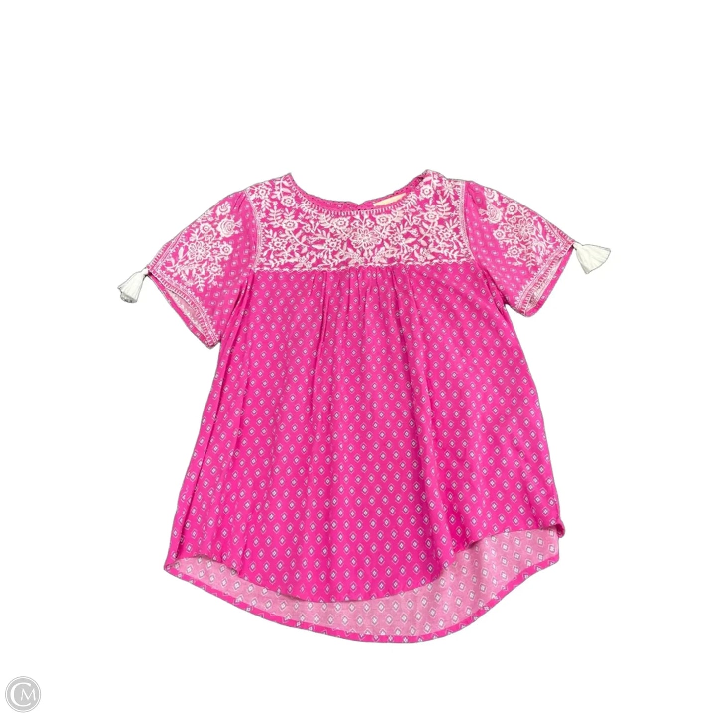 Blouse Short Sleeve By Savanna Jane In Paisley Print, Size: M