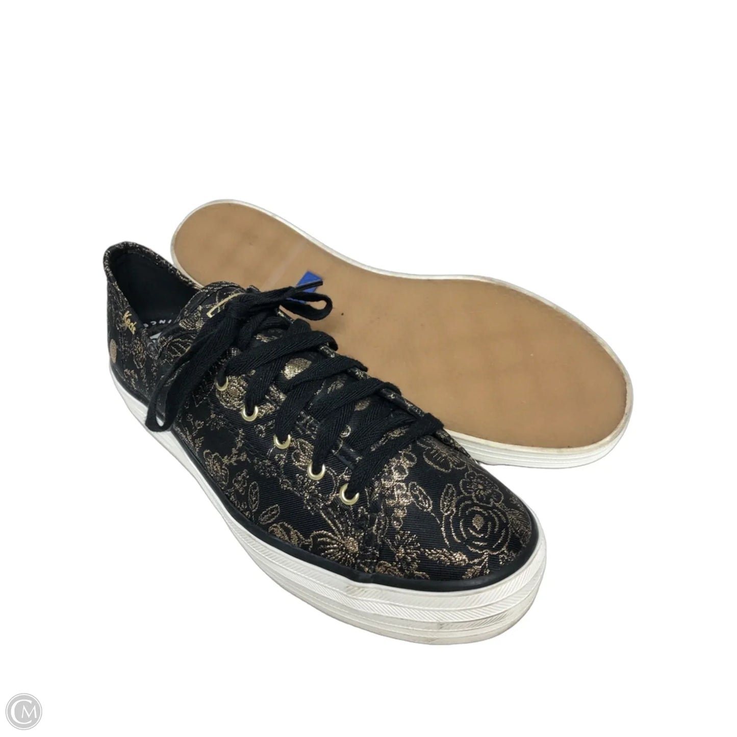 Shoes Sneakers By Keds In Black & Gold, Size: 8