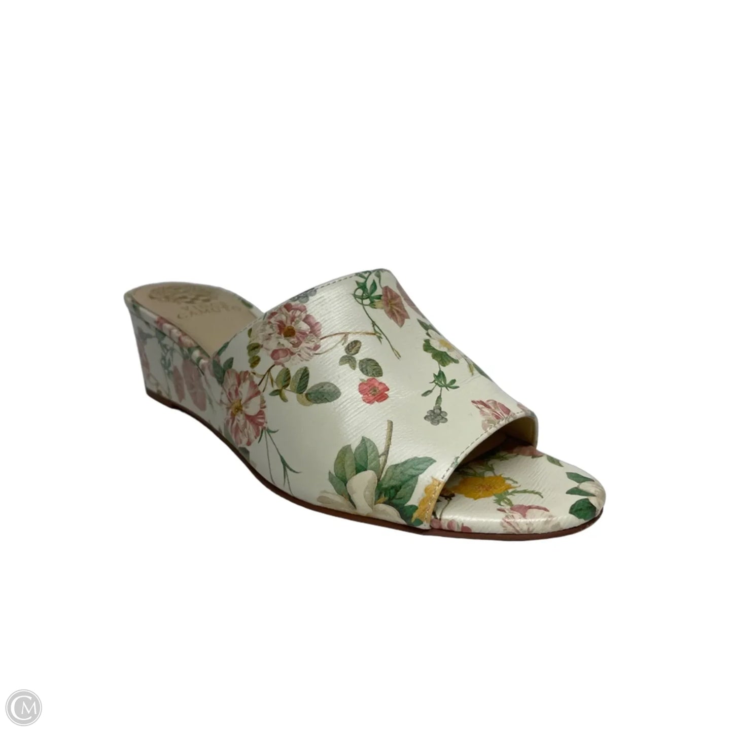 Sandals Heels Wedge By Vince Camuto In Floral Print, Size: 8.5