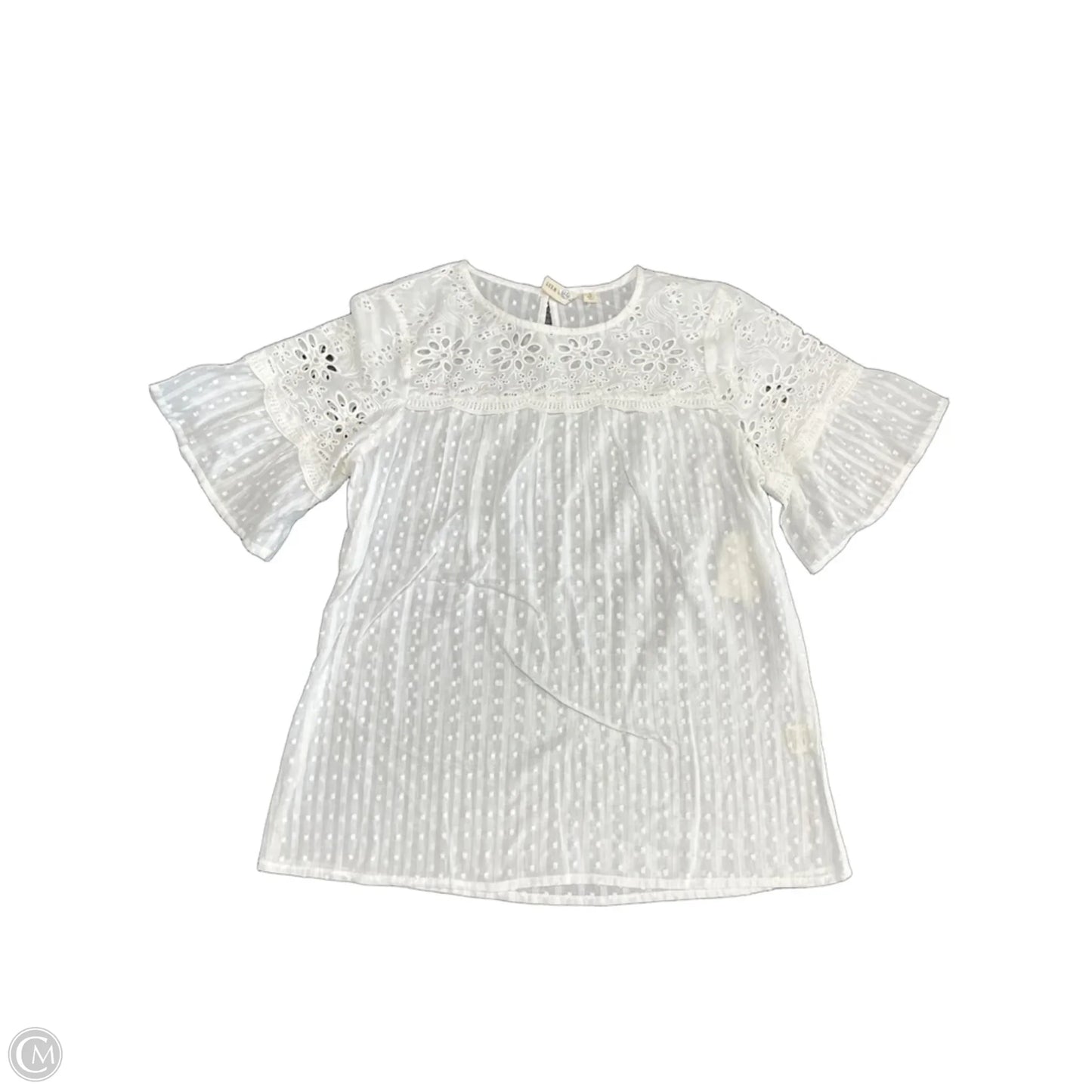 Top Short Sleeve By Studio West In White, Size: S