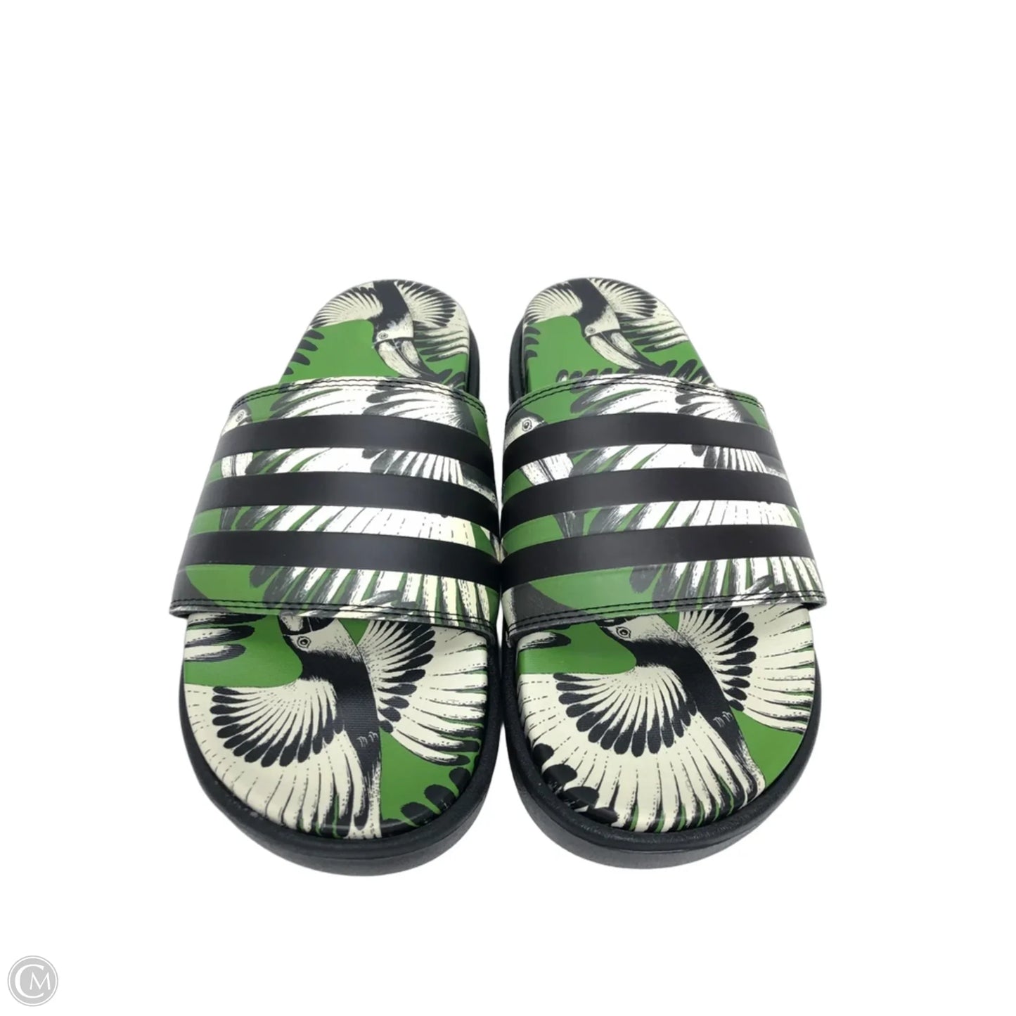 Sandals Sport By Adidas In Black & Green, Size: 9