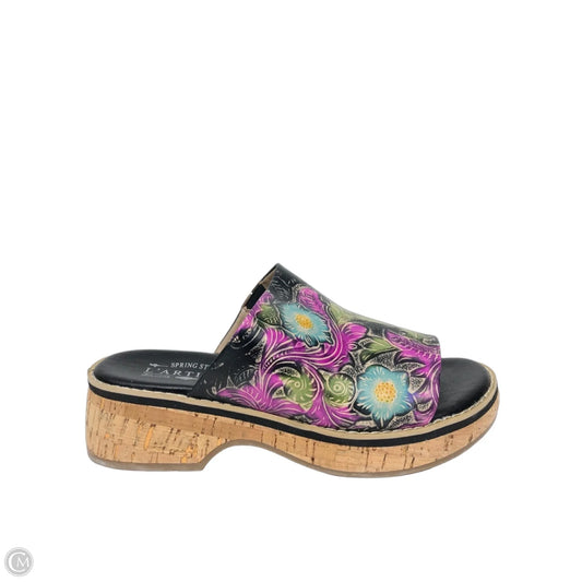 Sandals Heels Wedge By Spring Step In Multi-colored, Size: 7