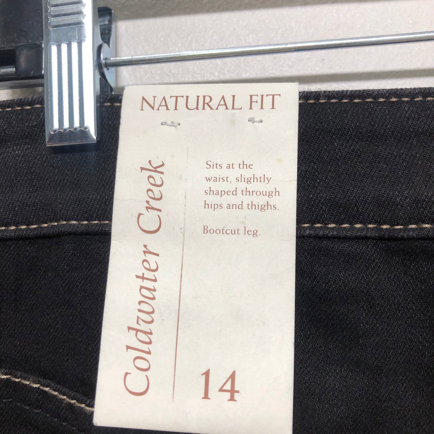 Black Denim Jeans Straight Coldwater Creek, Size 14