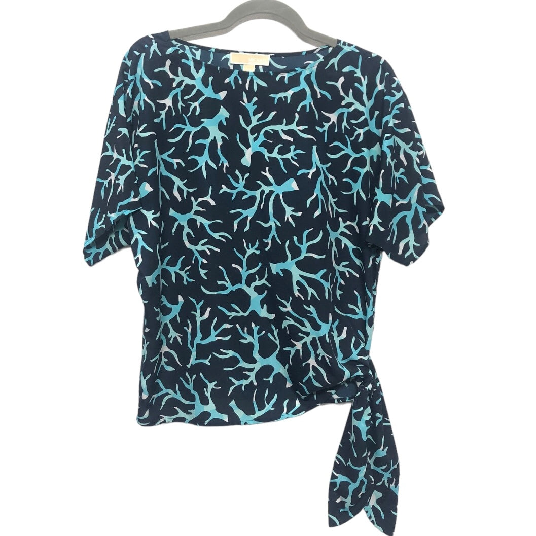 Blue Blouse Short Sleeve Michael By Michael Kors, Size Xs