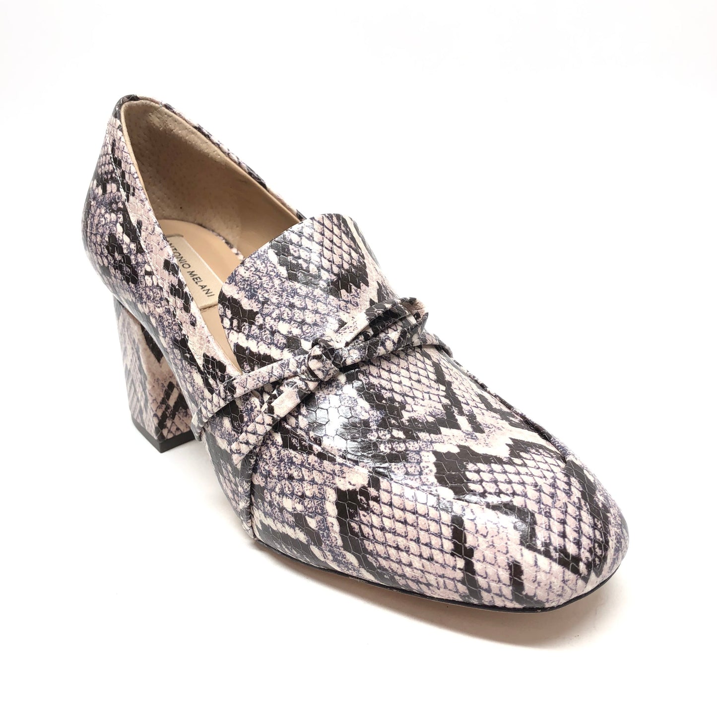 Snakeskin Print Shoes Heels Block Antonio Melani, Size 10