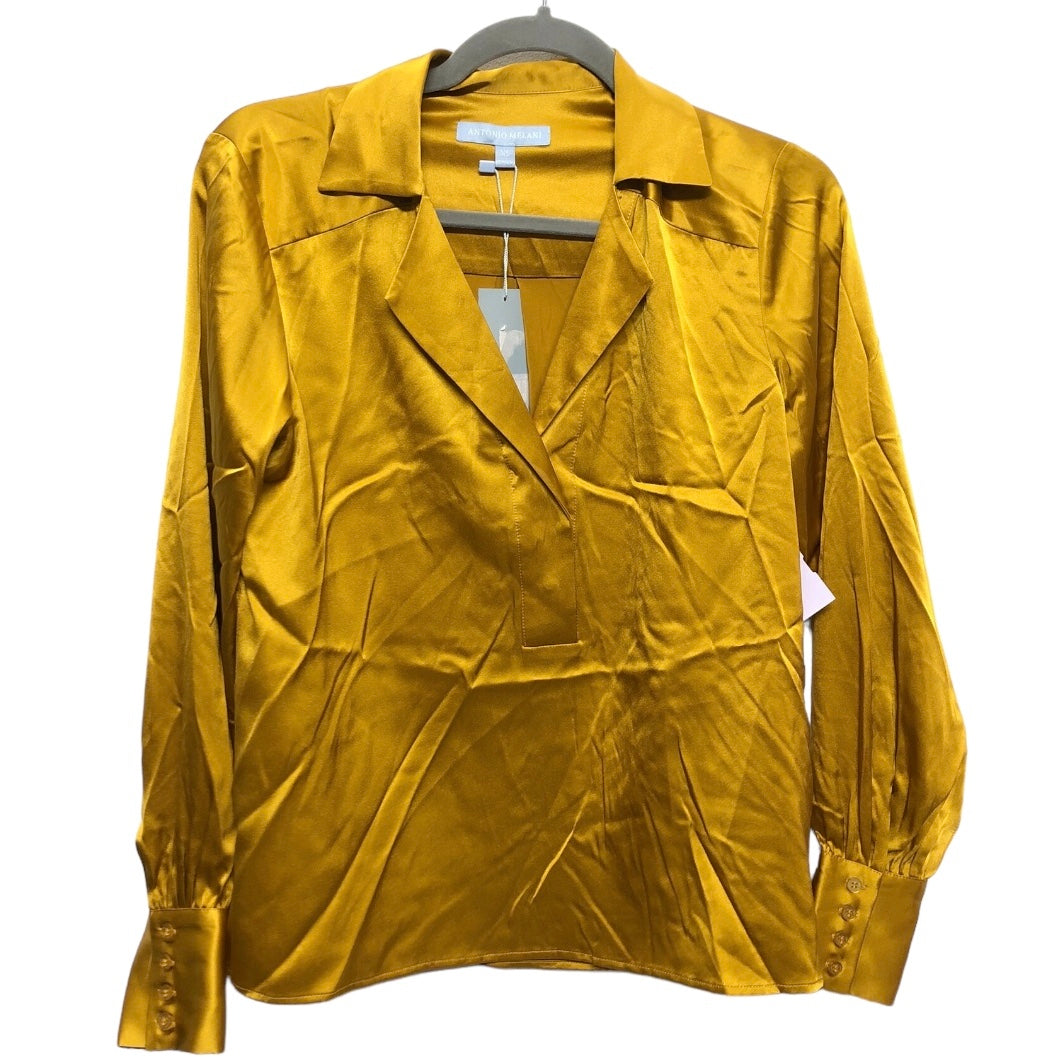 Yellow Blouse Long Sleeve Antonio Melani, Size Xs