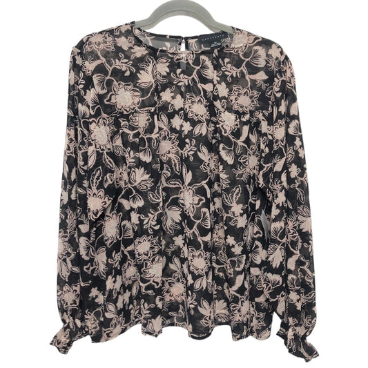 Black & Cream Blouse Long Sleeve Sanctuary, Size Xs