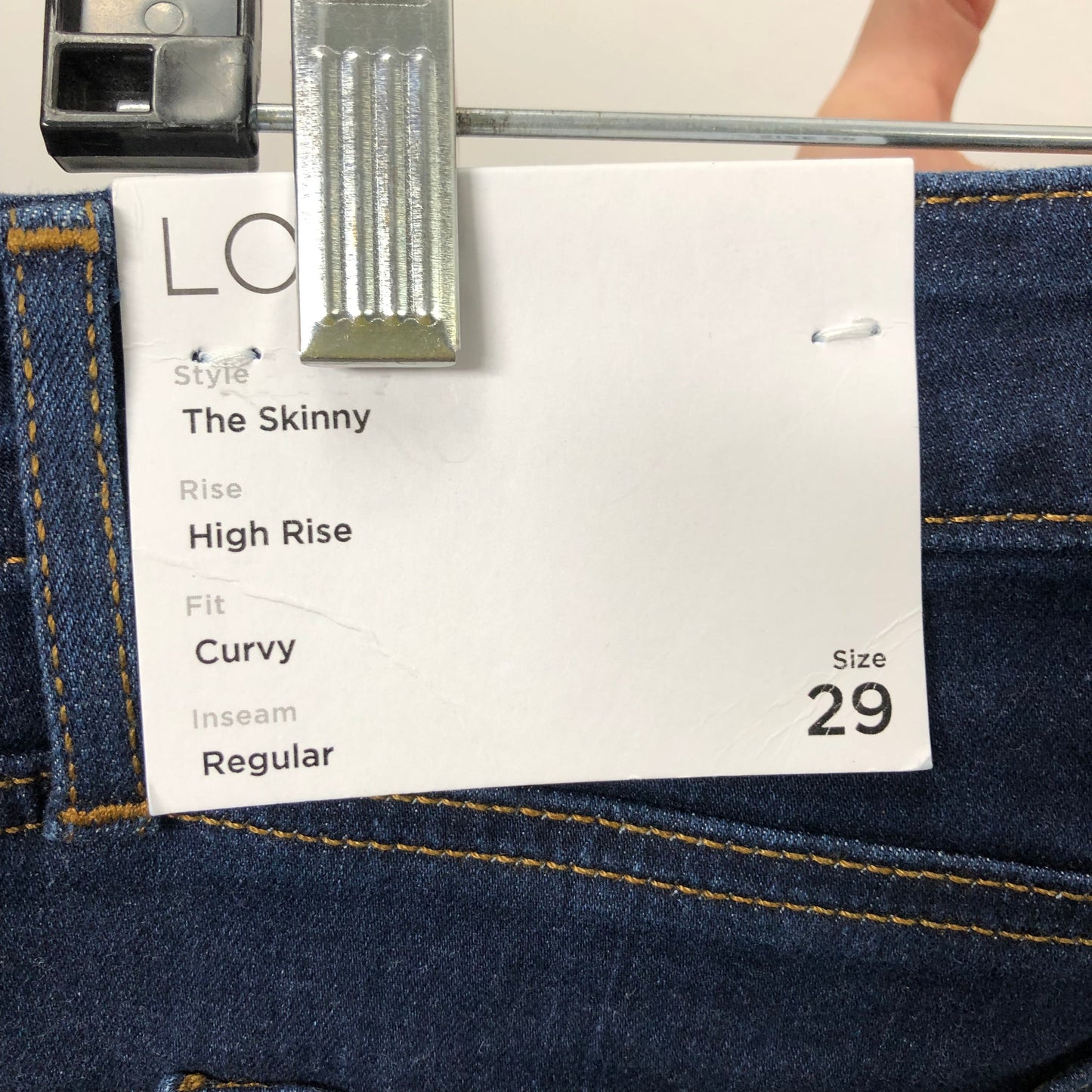 Blue Denim Jeans Skinny Loft, Size 8