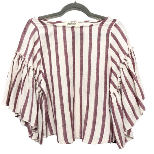 Striped Pattern Top 3/4 Sleeve Listicle, Size S