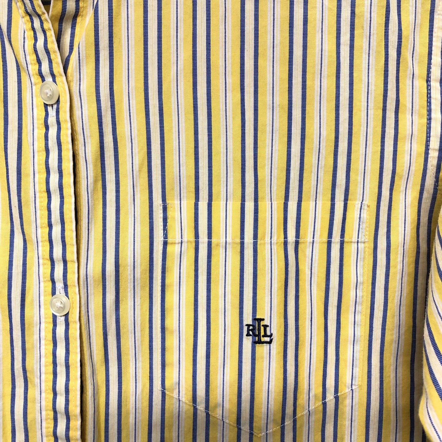 Blue & Yellow Top Long Sleeve Ralph Lauren, Size S