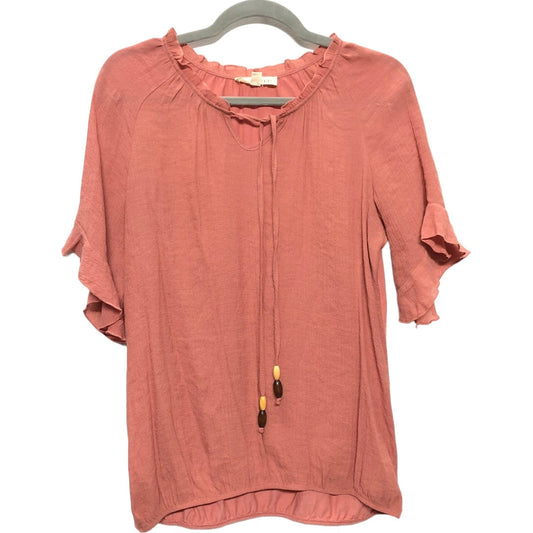 Orange Top Short Sleeve Clothes Mentor, Size M