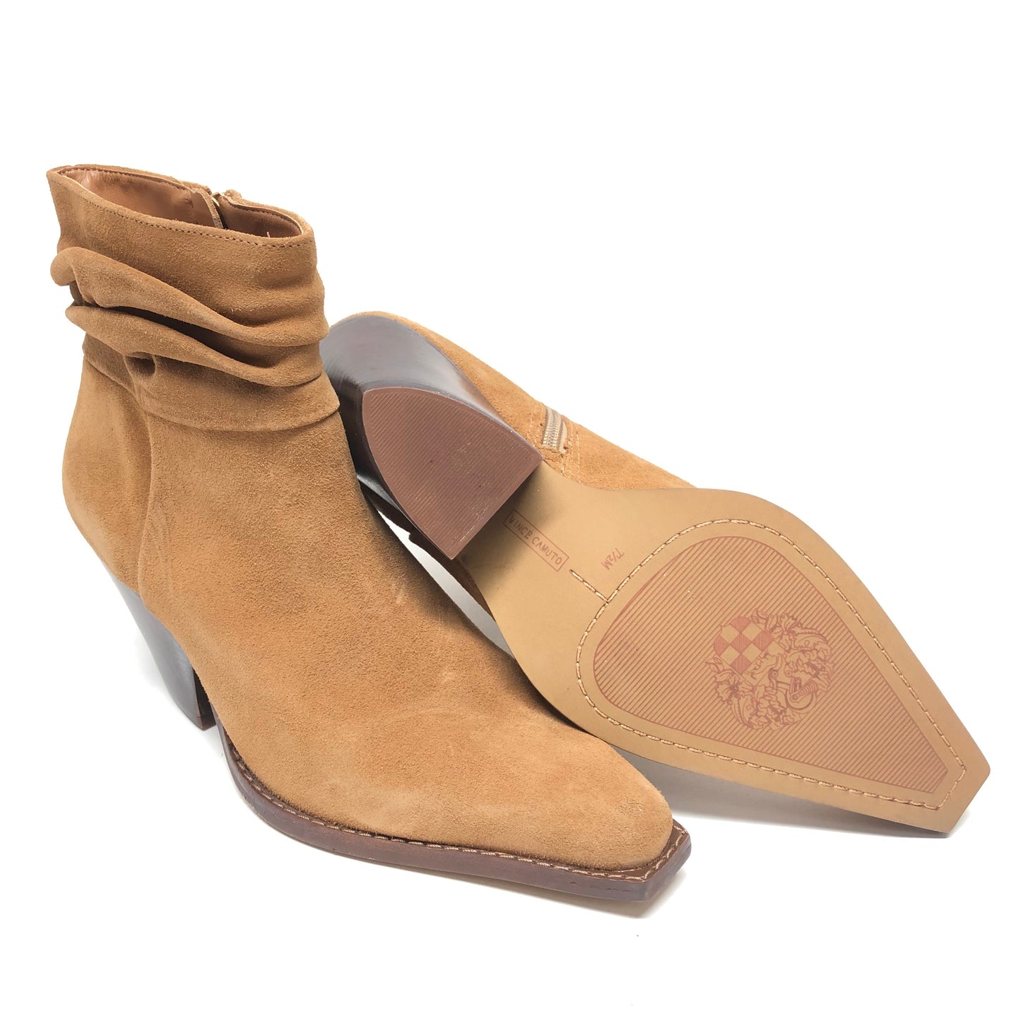 Tan Boots Ankle Heels Vince Camuto, Size 7.5