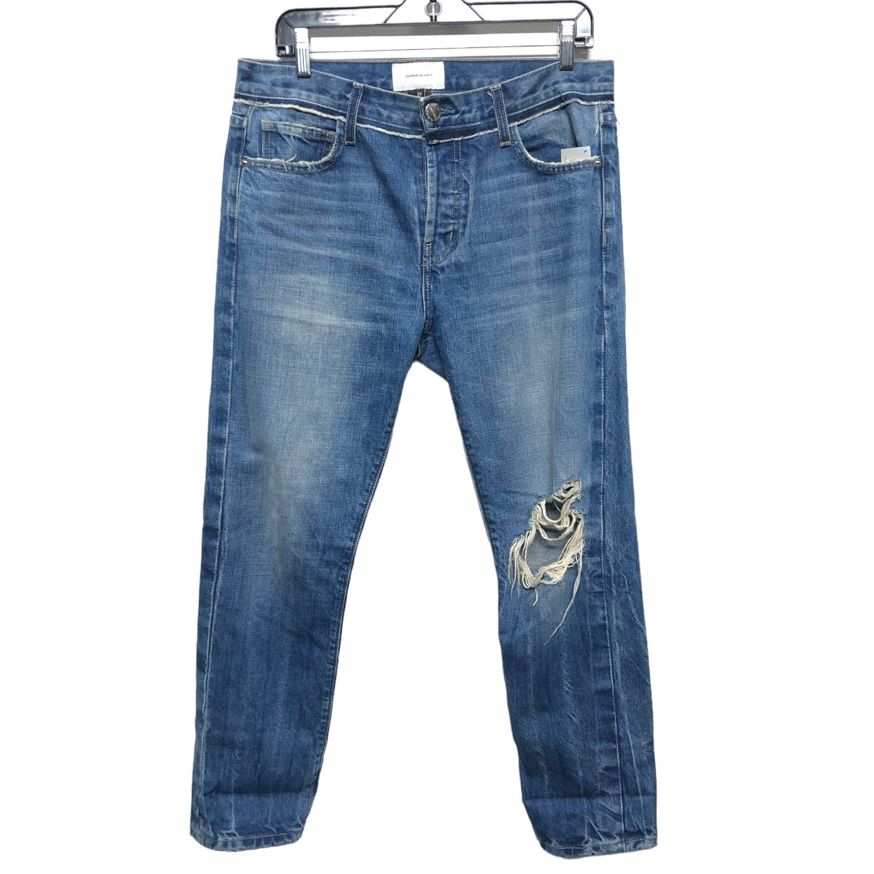 Jeans Cropped By Current Elliott In Blue Denim, Size: 4