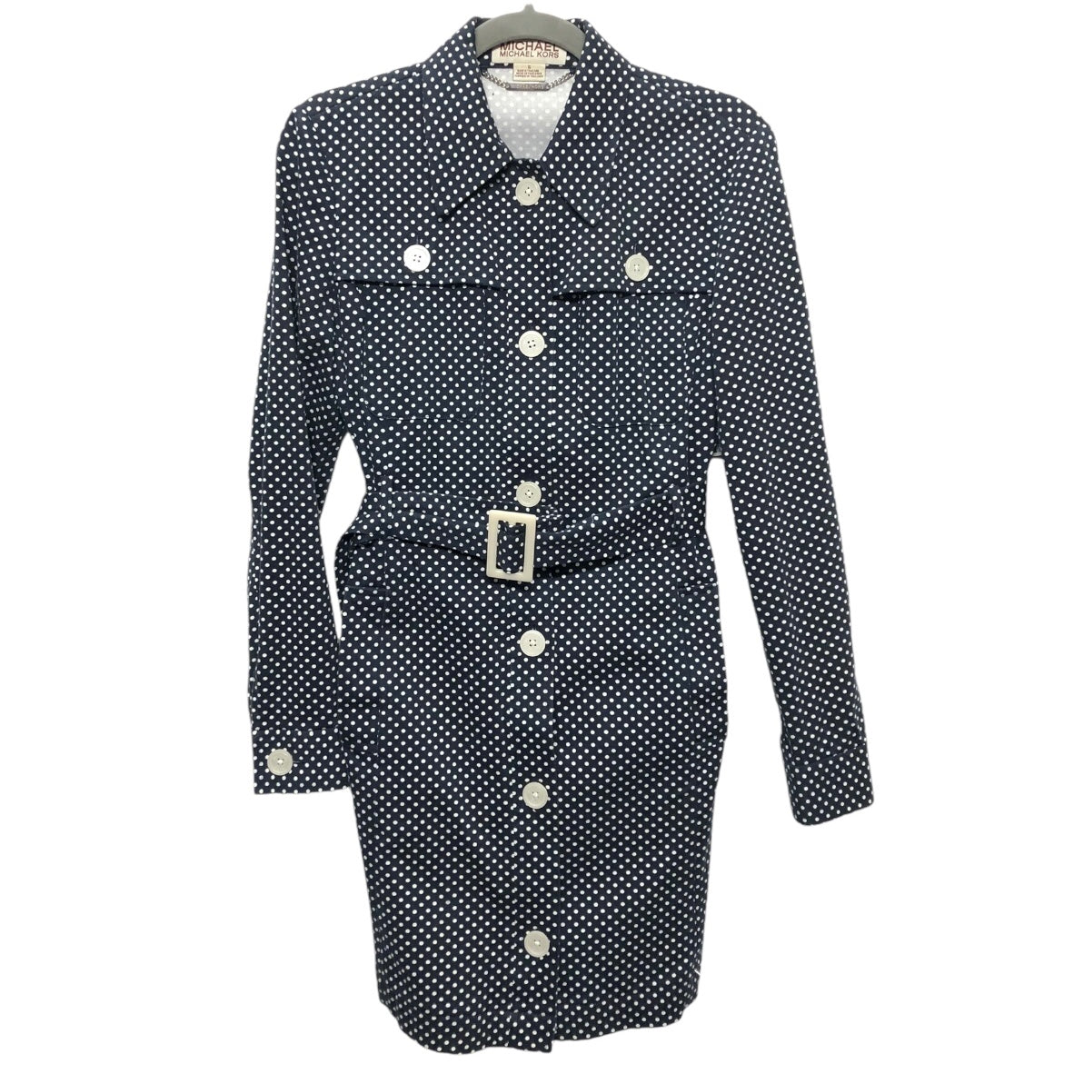 Coat Trench Coat By Michael By Michael Kors In Polkadot Pattern, Size: S