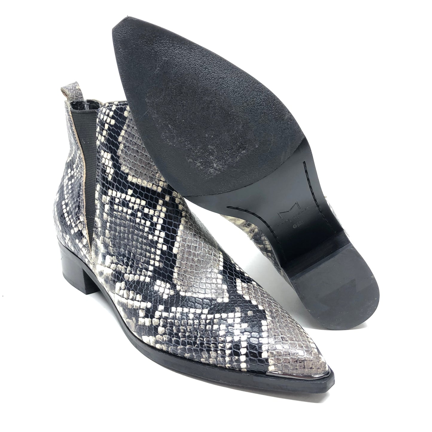 Boots Ankle Heels By Marc Fisher In Snakeskin Print, Size: 6.5