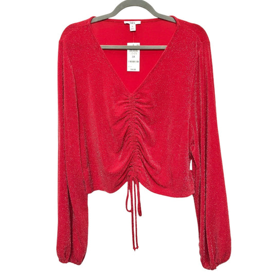 Top Long Sleeve By Bar Iii In Red, Size: 3x