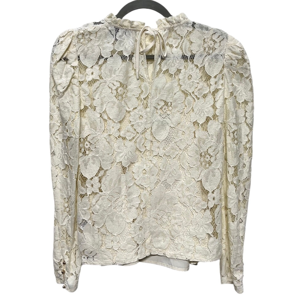 Blouse Long Sleeve By Anthropologie In Cream, Size: S