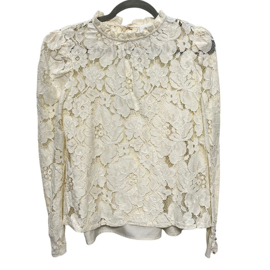 Blouse Long Sleeve By Anthropologie In Cream, Size: S