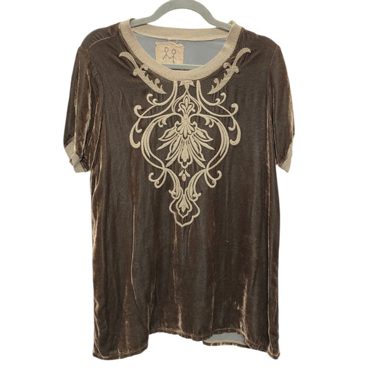 Top Short Sleeve By Johnny Was In Brown, Size: Xs