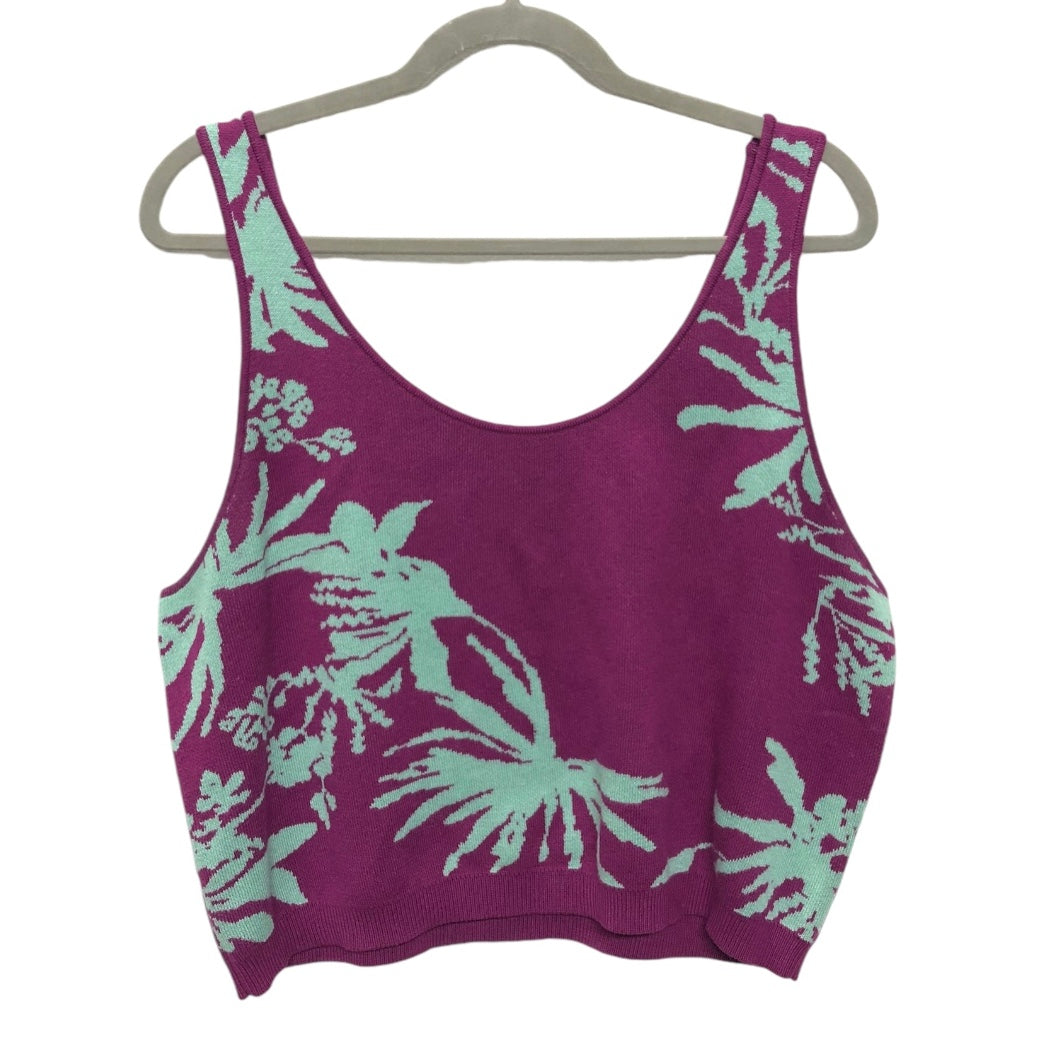 Top Sleeveless By Target In Green & Purple, Size: 1x