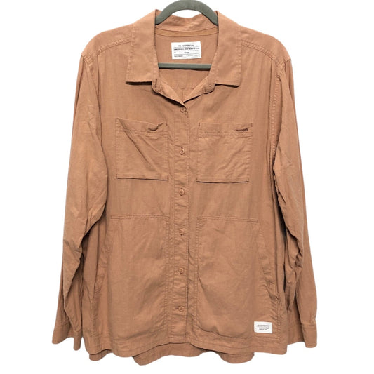 Top Long Sleeve By Rei In Tan, Size: Xl