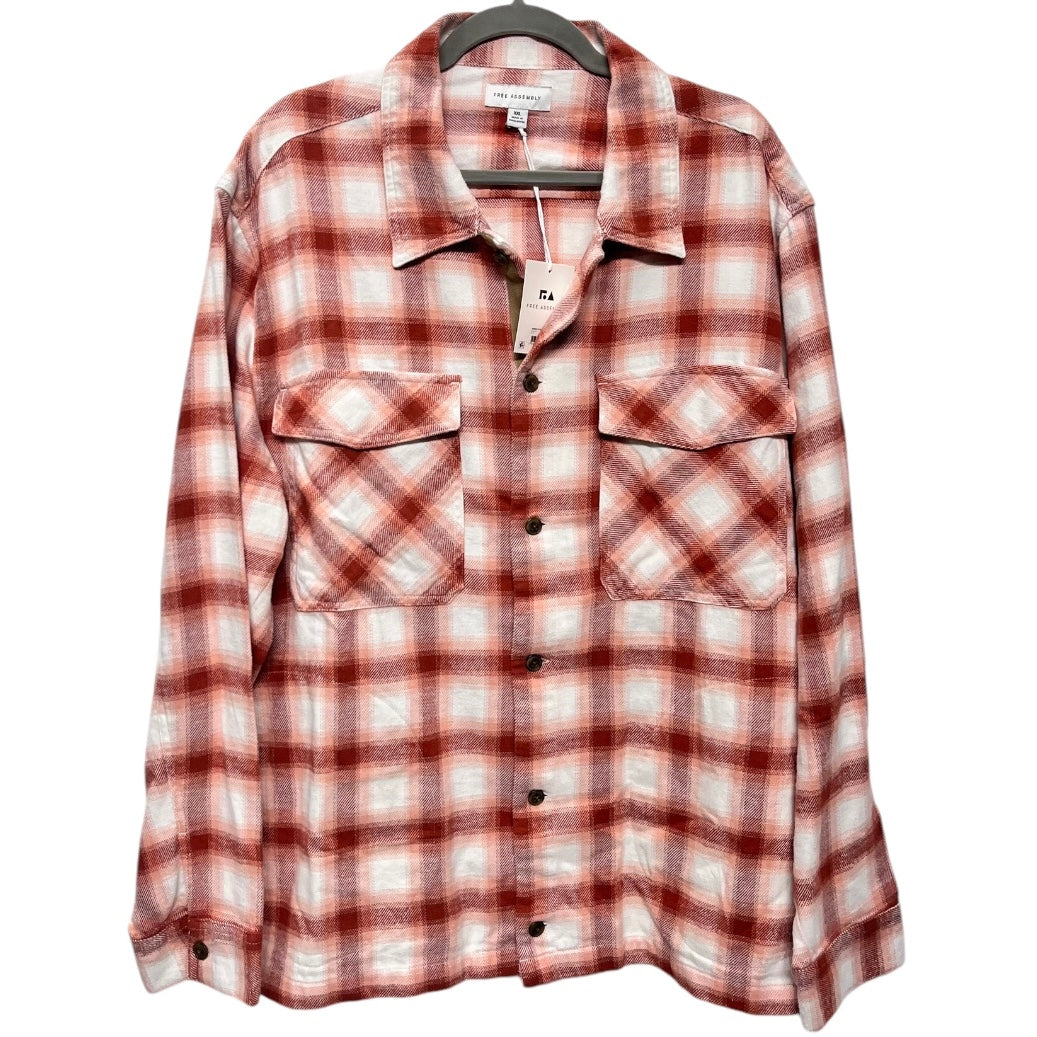 Jacket Shirt By Free Assembly In Plaid Pattern, Size: Xxl