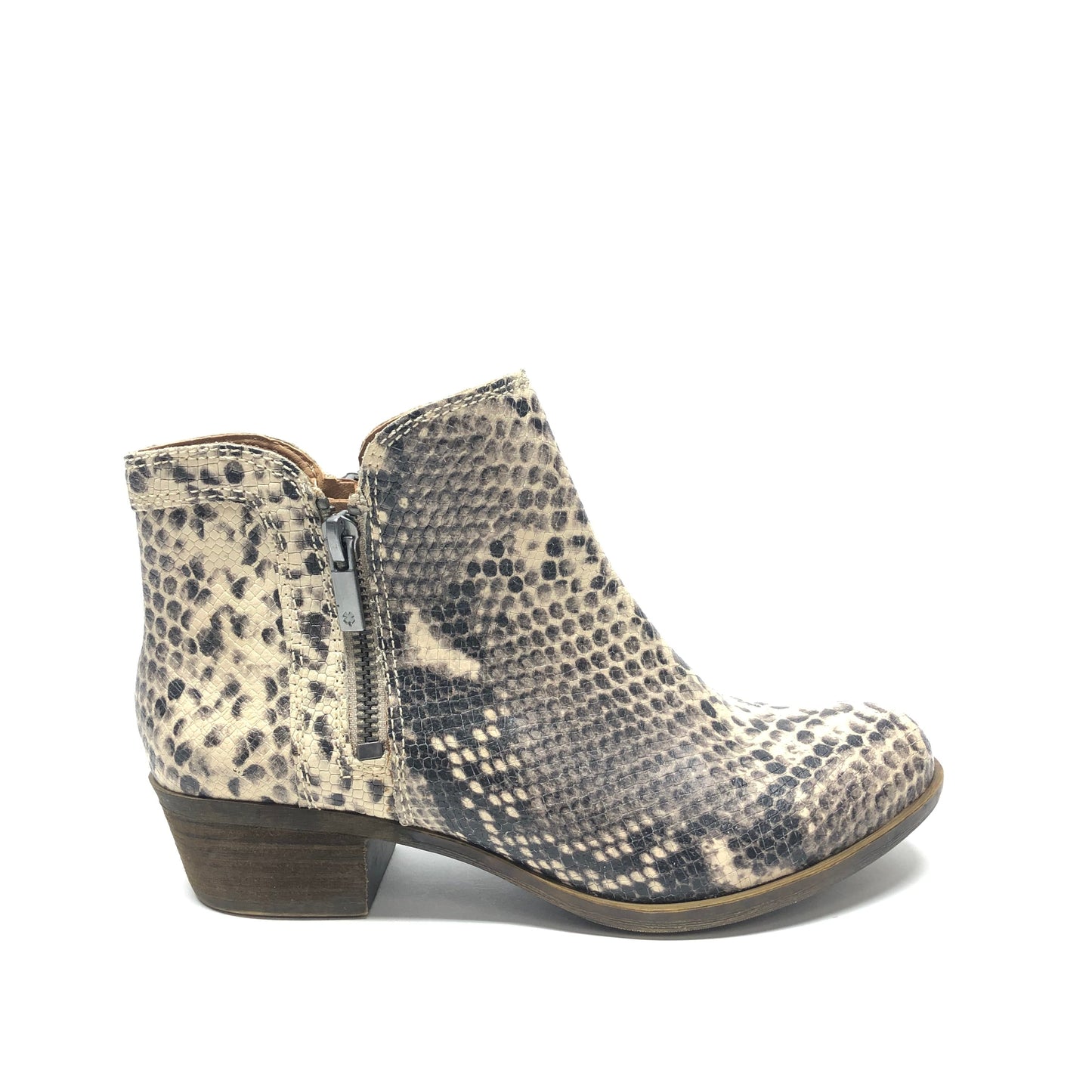 Boots Ankle Heels By Lucky Brand In Snakeskin Print, Size: 6