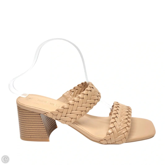 Sandals Heels Block By Nine West In Tan, Size: 9.5