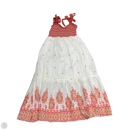 Dress Casual Midi By Trixxi In Orange & White, Size: S