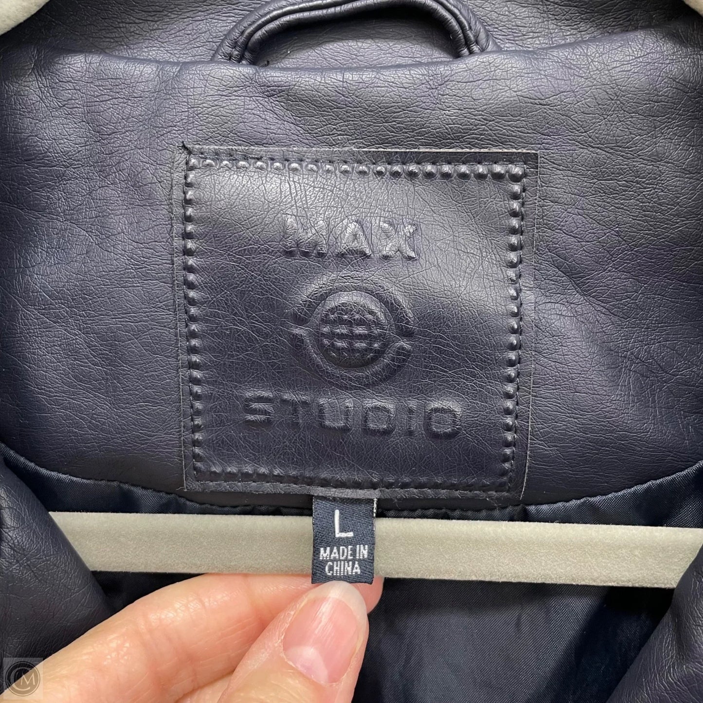 Jacket Moto By Max Studio In Navy, Size: L