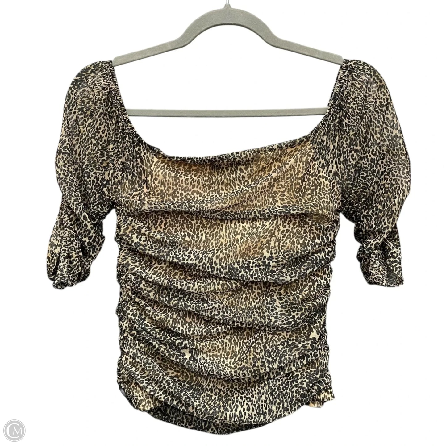 Top Short Sleeve By Anthropologie In Animal Print, Size: Xs