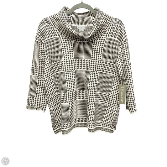 Sweater Short Sleeve By Multiples In Grey & White, Size: Mp