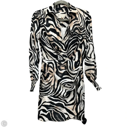 Dress Casual Short By Anthropologie In Black & Cream, Size: 0