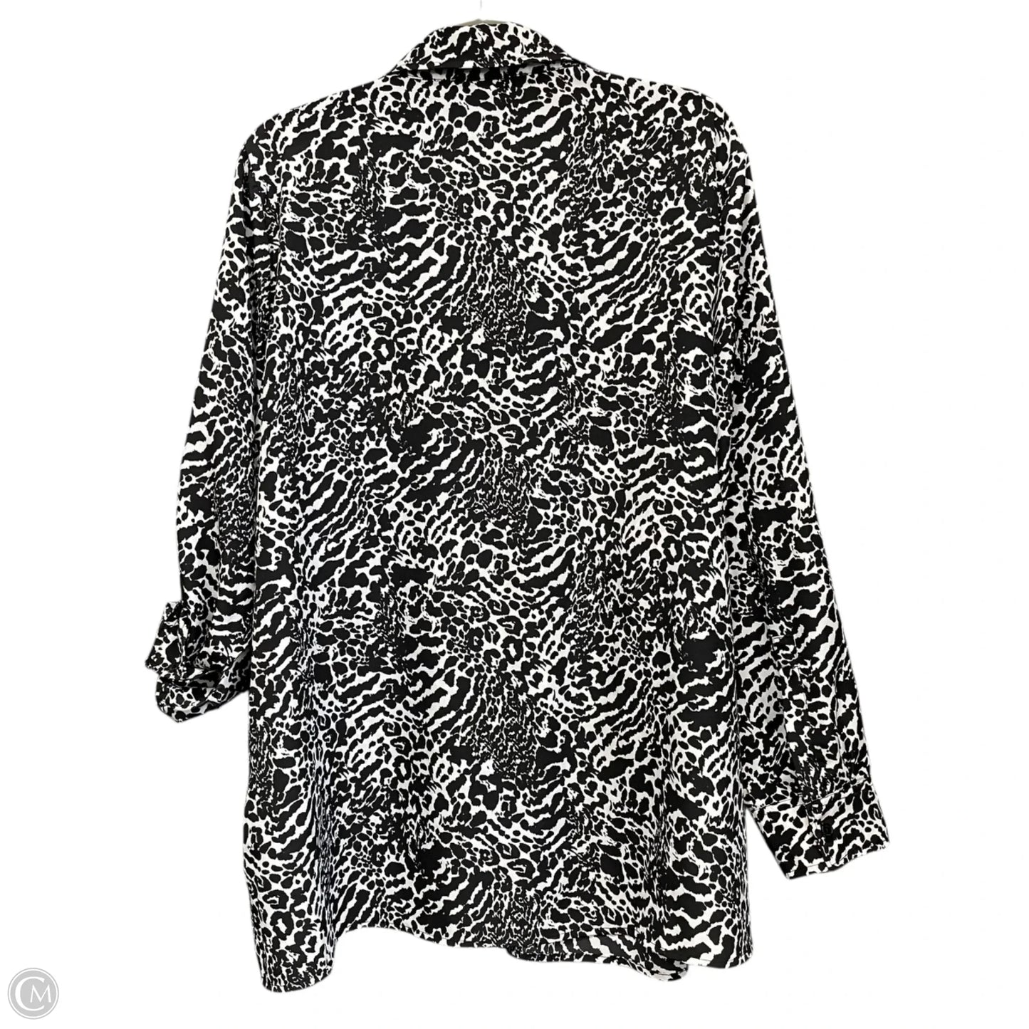 Top Long Sleeve By Michael By Michael Kors In Black & White, Size: 2x