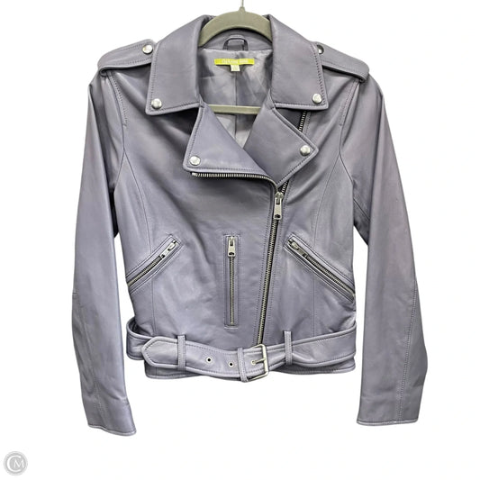 Jacket Moto Leather By Gianni Bini In Grey, Size: S
