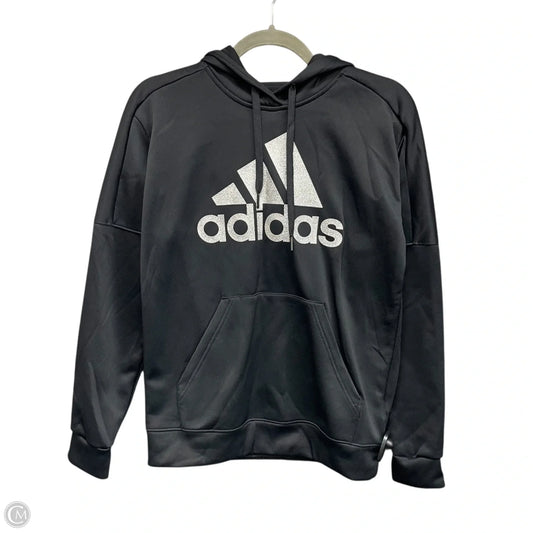 Athletic Sweatshirt Hoodie By Adidas In Black, Size: S