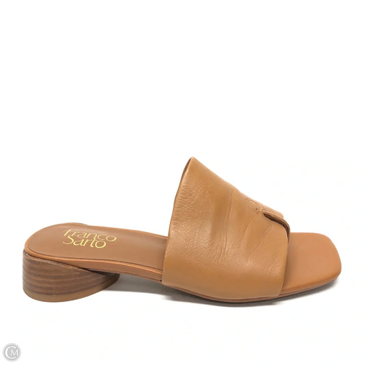 Sandals Heels Block By Franco Sarto In Brown, Size: 7