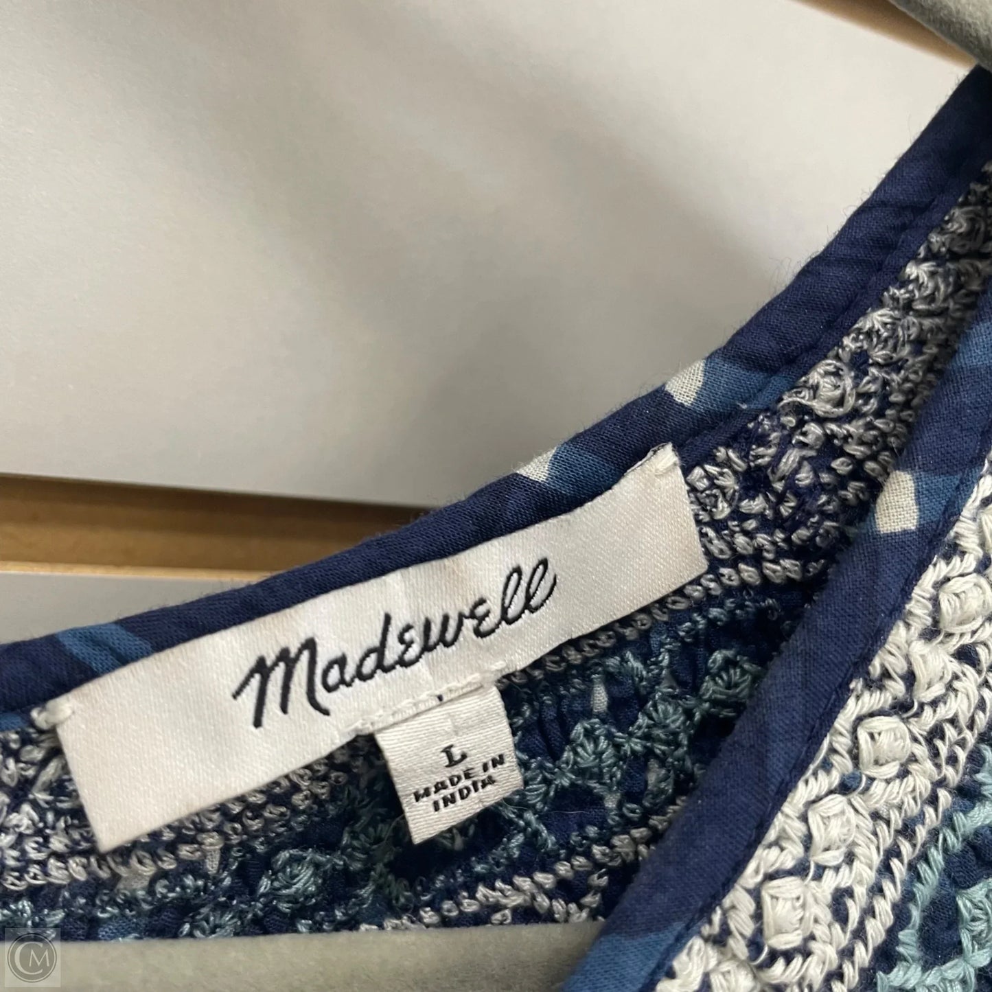 Dress Casual Short By Madewell In Blue & White, Size: L