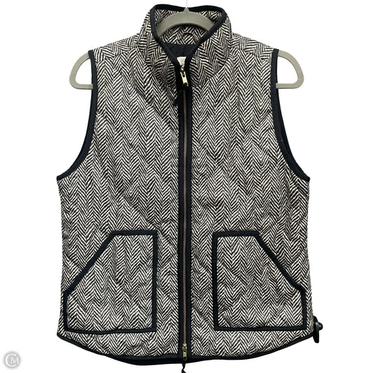 Vest Puffer & Quilted By J. Crew In Black & Cream, Size: M
