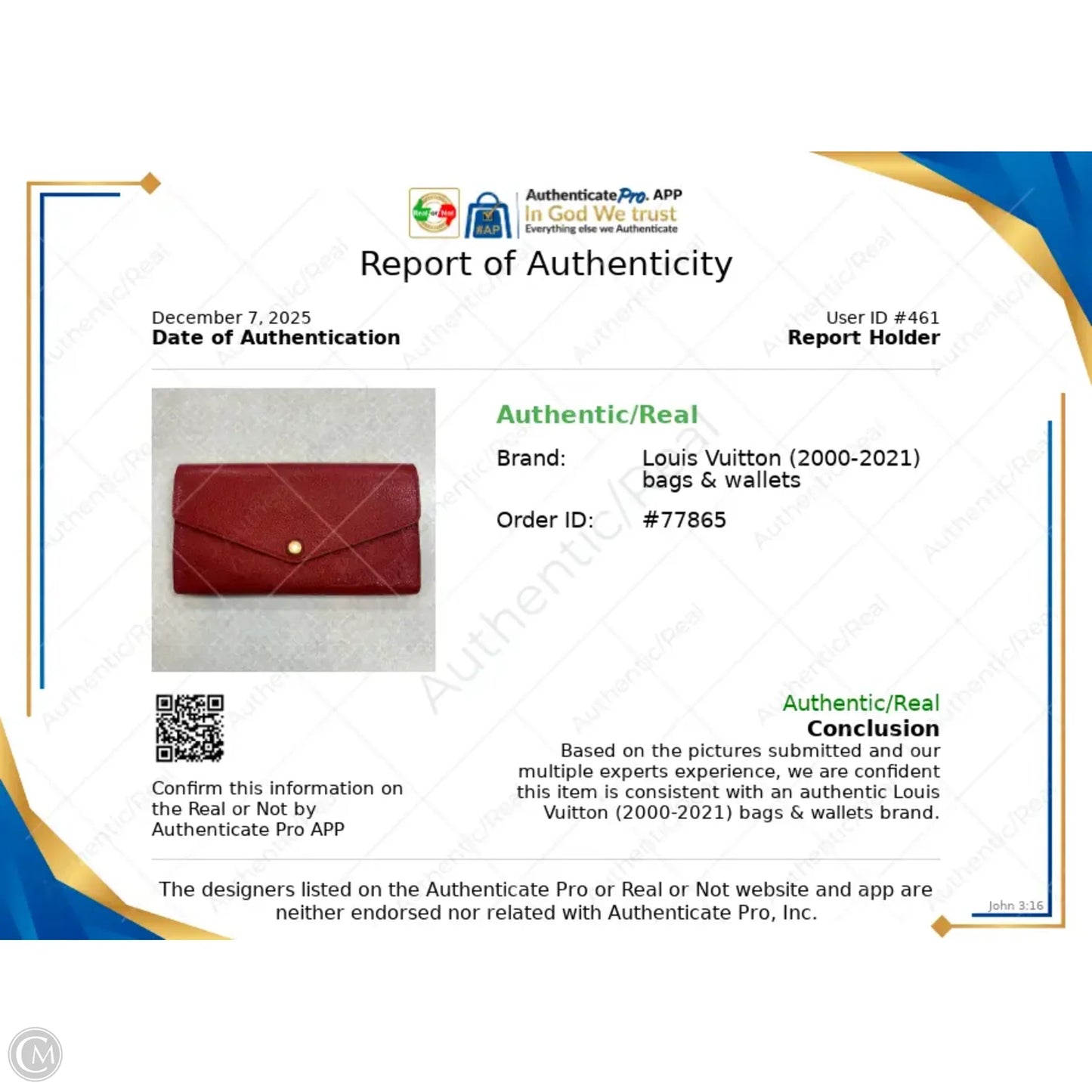 Wallet Luxury Designer By Louis Vuitton, Size: Large