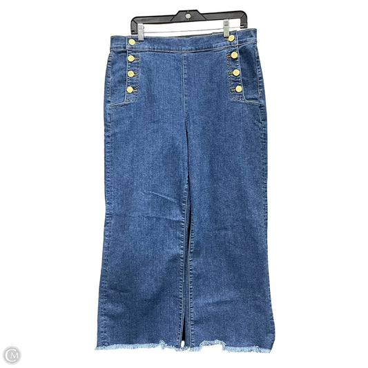 Jeans Wide Leg By Loft In Blue Denim, Size: 14