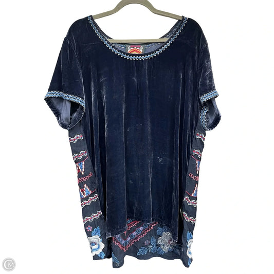 Top Short Sleeve By Johnny Was In Blue, Size: L