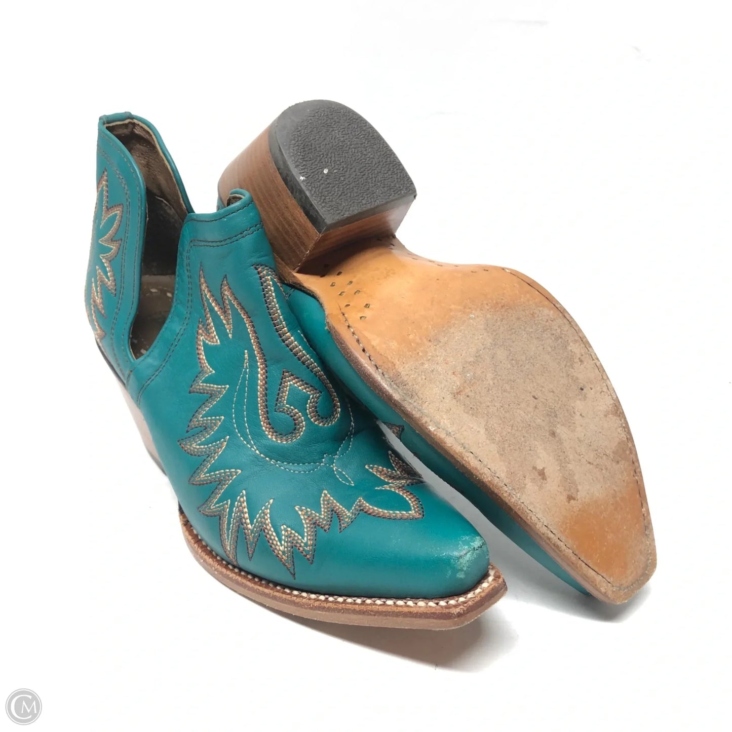 Boots Ankle Heels By Ariat In Green, Size: 6