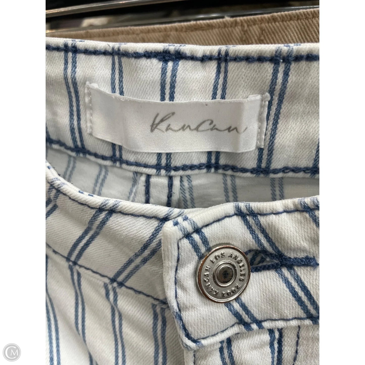 Jeans Flared By Kancan In Blue & White, Size: 10