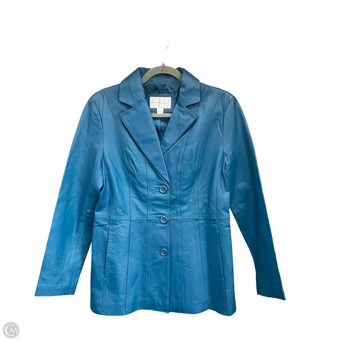 Coat Leather By Worthington In Blue, Size: S