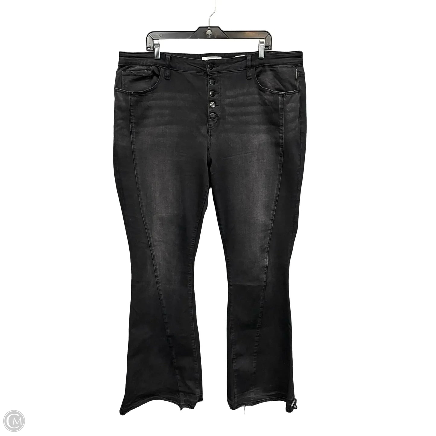 Jeans Flared By Kancan In Black Denim, Size: 18