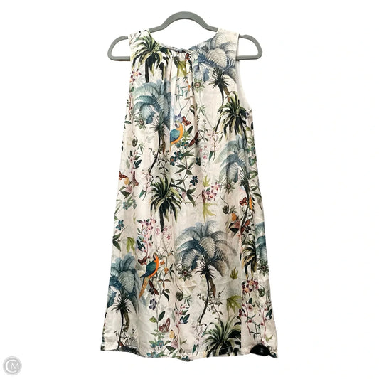 Dress Casual Short By H&m In Cream & Green, Size: 6