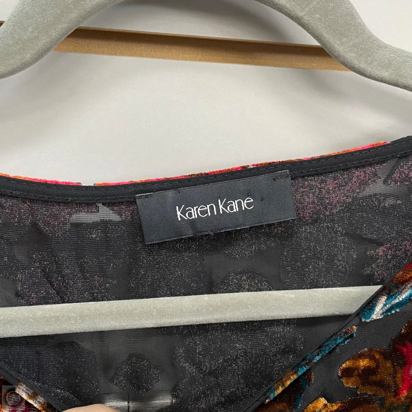 Top Long Sleeve By Karen Kane In Black & Red, Size: M